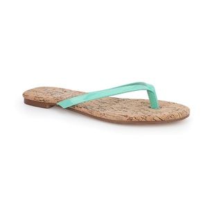 NEW Yosi New York Mint & Cork Olivia Flip Flops Women’s Size 11